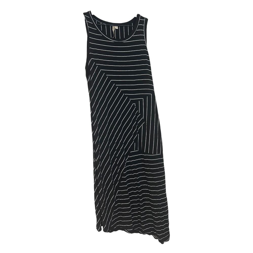 Comfy USA Shift Dress Laagenlook Striped Sleeveless Black XS - Picture 2 of 5